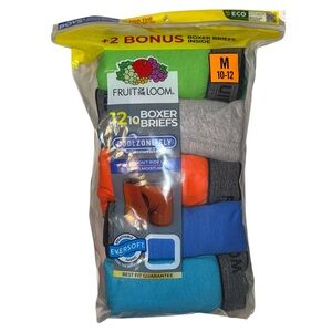 NEW Boys Fruit Of The Loom Boxer Briefs 12 Pack Multi Color